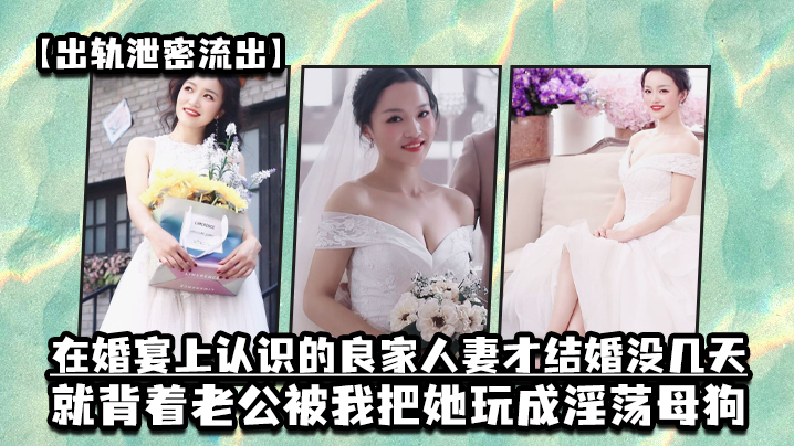 【出軌泄密流出】在婚宴上認識的良家人妻才結婚沒幾天，就背著老公被我把她玩成淫蕩母狗