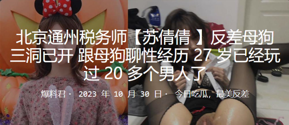 北京通州稅務師蘇倩倩反差母狗三洞已開跟母狗聊性經歷27歲已經玩過20多個男人了